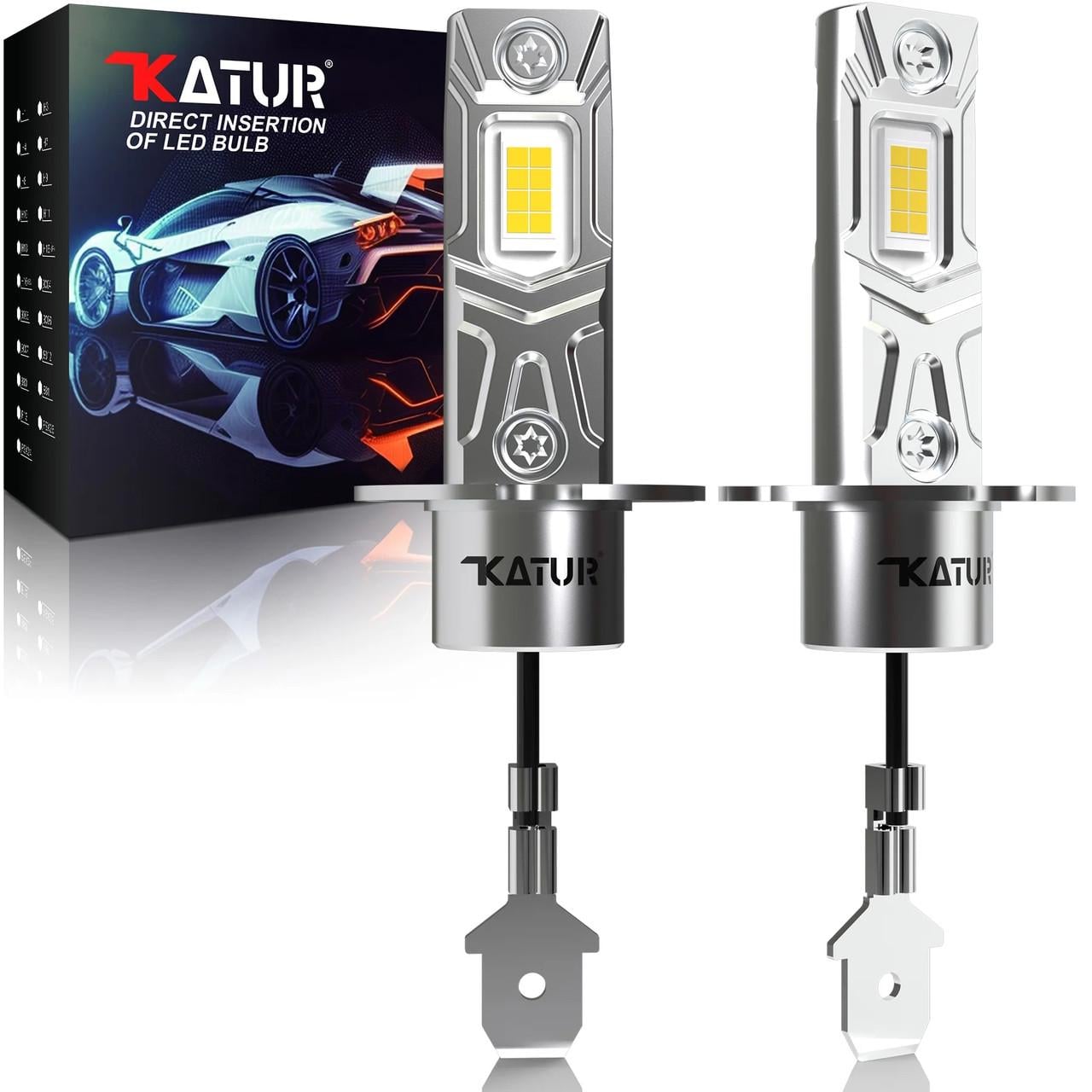 Автомобильные LED-лампы Canbus KaTur H3 80 Вт 6000 Лм 6000K с пассивным охлаждением (S109GY)
