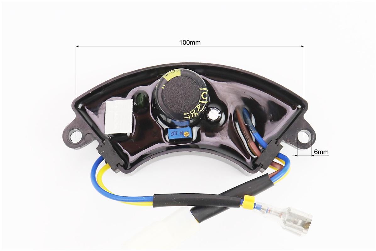 Реле напруги AVR однофазне до генераторів корпус сегмент/пластик/контакти 2 мама та 4 папа/250 V/220µF 2-3,5 кВт - фото 2