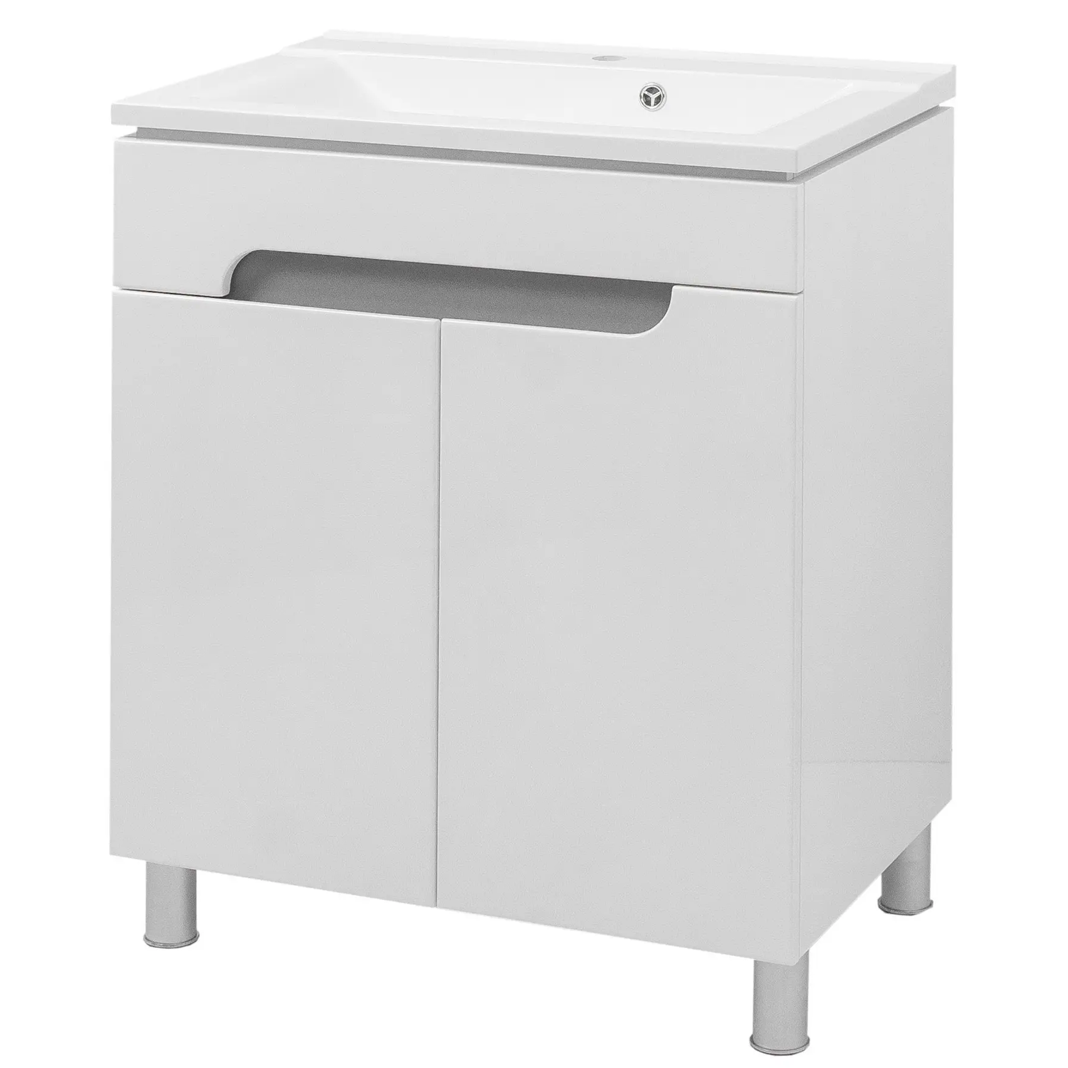 Тумба для ванной Van Mebles Корнелия 600x860 напольная с умывальником Глория 60 Серый металлик (MRT-000003684)