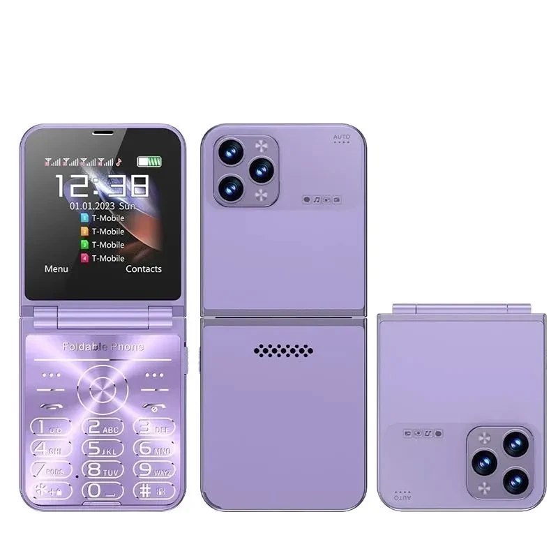 Кнопочный мобильный телефон раскладушка AIEK I15 Max на 4 сим карты Phiolet (2595758067)