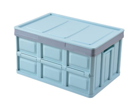 Складной органайзер SUNROZ Folding Car Storage Box пластиковый в багажник автомобиля L Голубой (SUN6852)