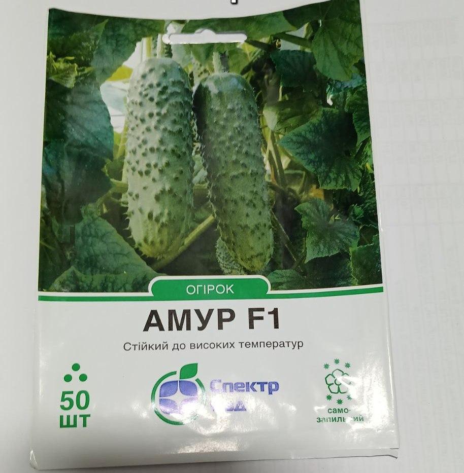 Насіння Огірок корнішон Амур F1 партенокарпічний 50 насінин ультраранній стійкий до спеки без гіркоти