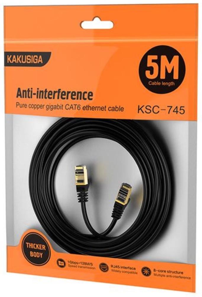 Кабель для роутера мережевий Kakusiga KSC745 CAT6 HighSpeed 1Gbts LAN RJ45 5 м Black (2082677115) - фото 7