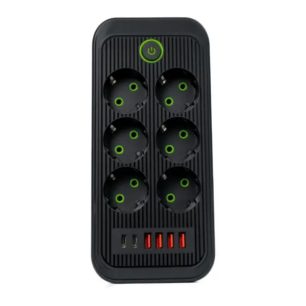 Фильтр-удлинитель сетевой 6 розеток 4 USB-A + 2USB Type-C 5 м (HP-5-54)