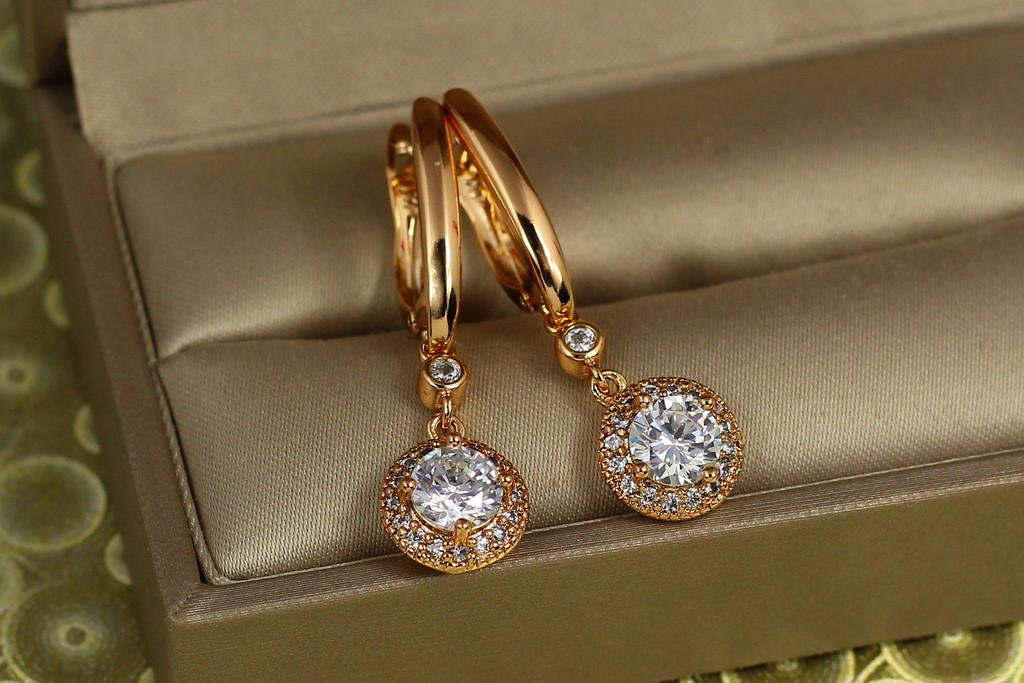 Серьги подвески Xuping Jewelry Астарта 3,4 см Золотистый (2191461279)