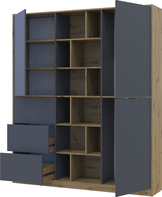 Шкаф Doros Морган 180х38,5х210 см Дуб Артизан/Графитовый (26470014)