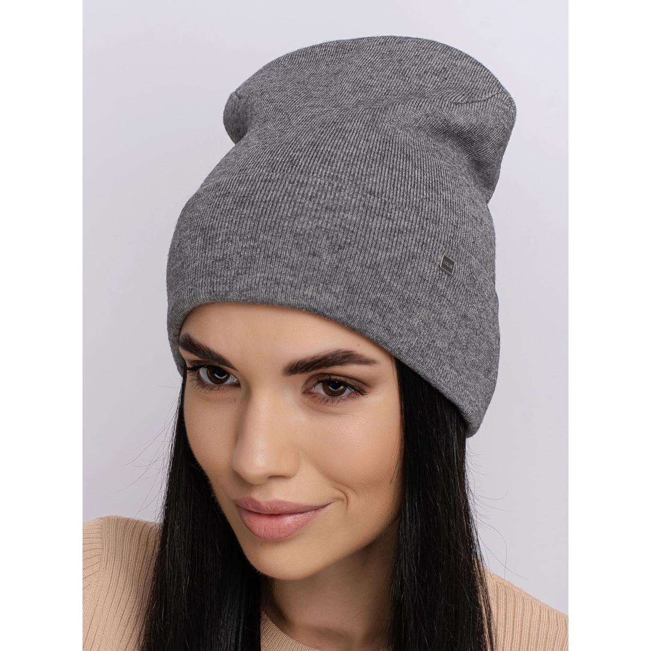Шапка женская двойная Leks Трейси one size Темно-серый