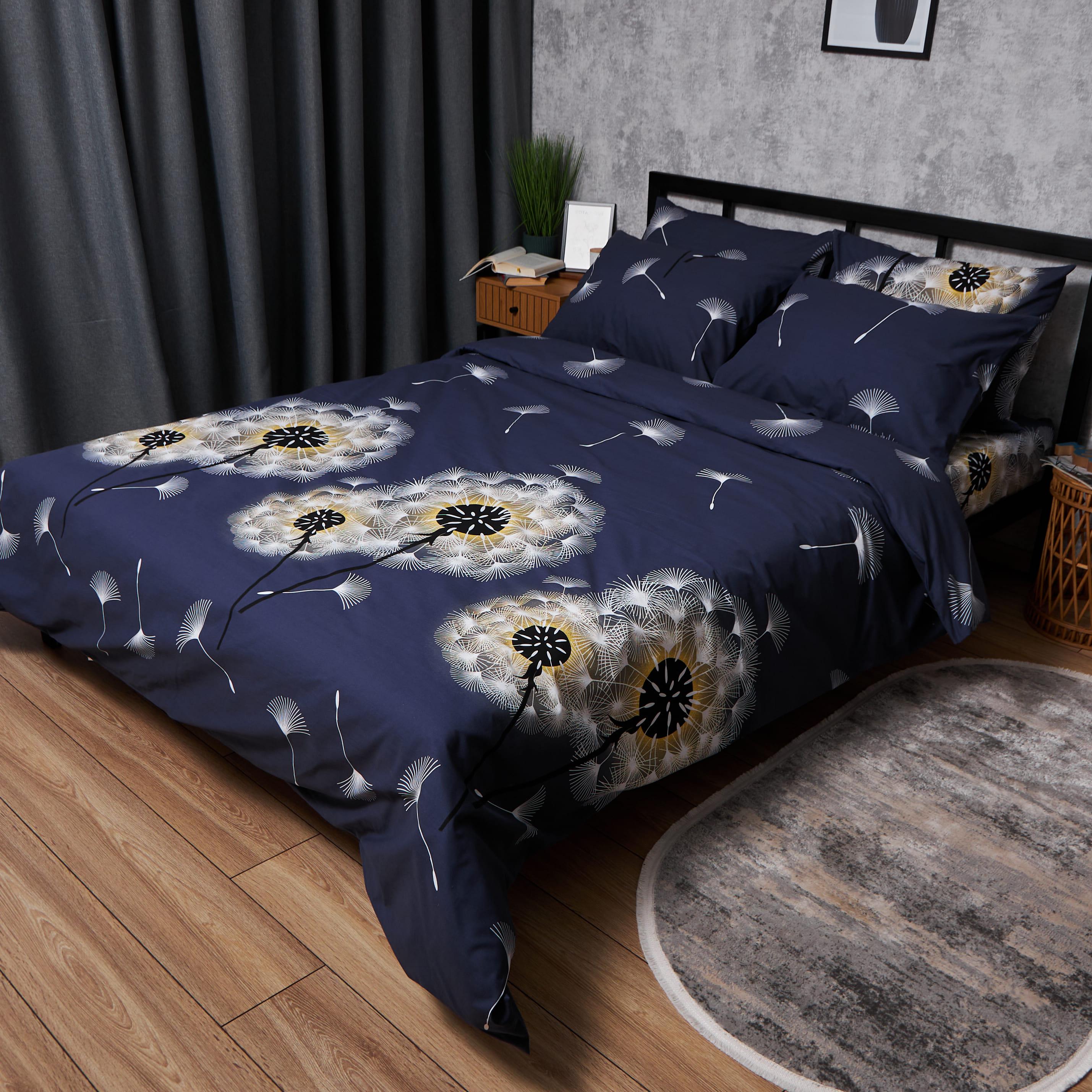 Комплект постельного белья Moon&Star Бязь Gold Люкс Dandelion Night наволочки 2 шт. king size 220x240 см (MS-820006267)