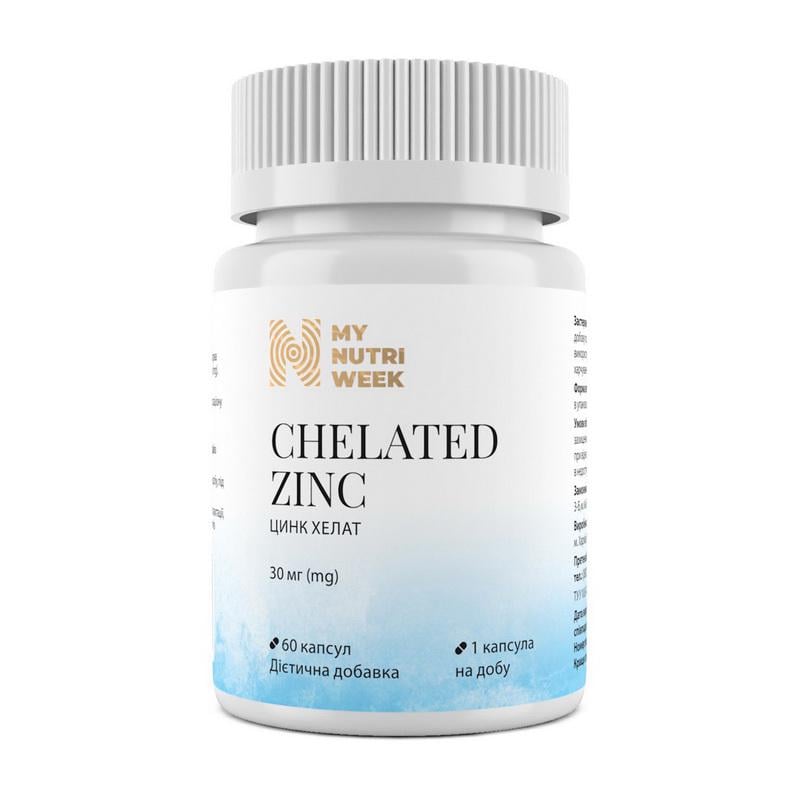 Цинк глицинат My Nutri Week Chelated Zinc 30 mg 60 капс.