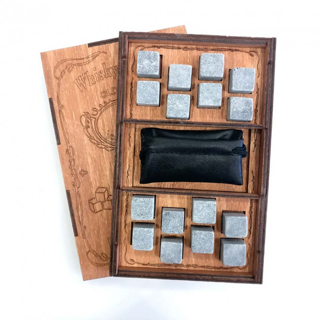 Камни для виски Whiskey Stones Wood 16 шт. с мешочком (00067)