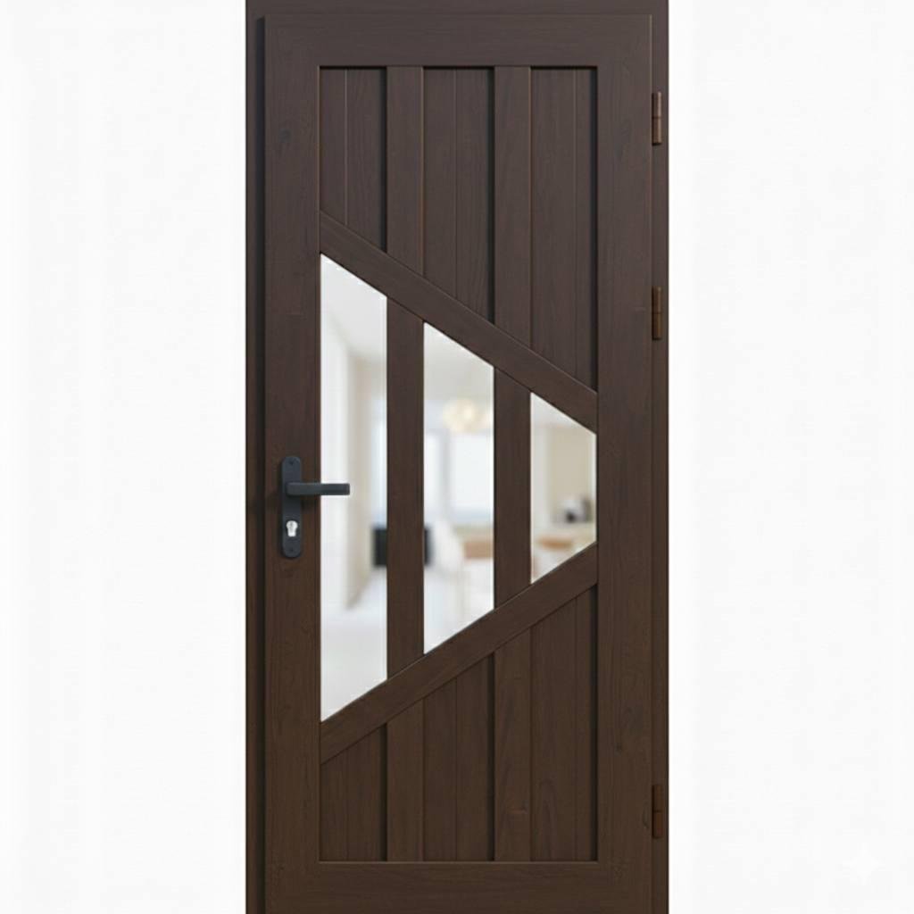 Дверь балконная пластиковая Steko с фурнитурой AXOR 2005х900 мм Темный дуб