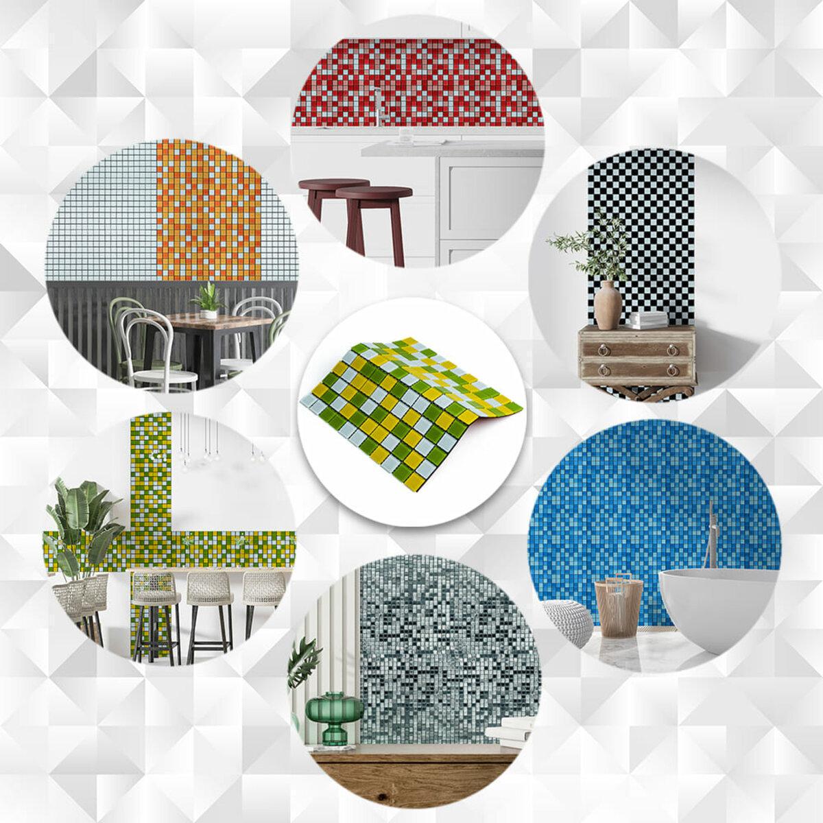 Мозаїка з декоративного скла 298х298х4,5 мм Жовто-зелений (SW-00002362) - фото 6 Мозаїка з декоративного скла 298х298х4,5 мм Жовто-зелений (SW-00002362) - фото 6