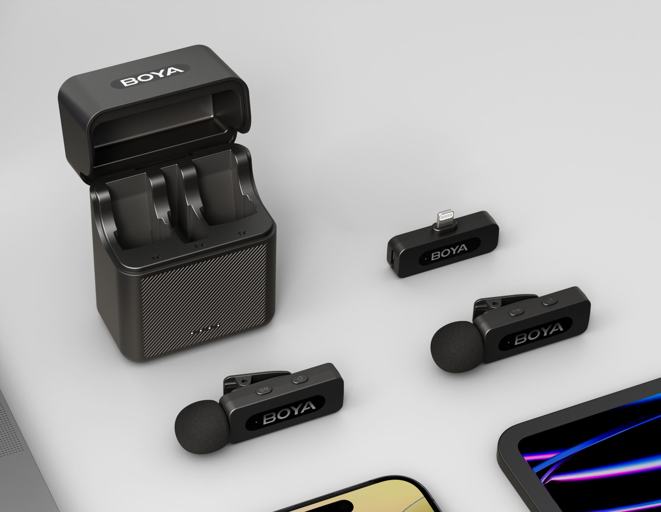 Микрофон петличный Boya BY-V2 с зарядным кейсом для iPhone Lightning профессиональный беспроводной 2 шт. (50039) - фото 5