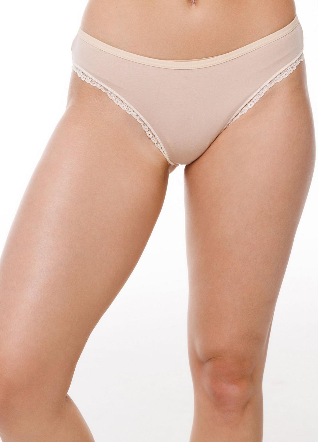 Трусы-слипы женские Наталюкс с кружевной отделкой S Бежевый (5127133287521)