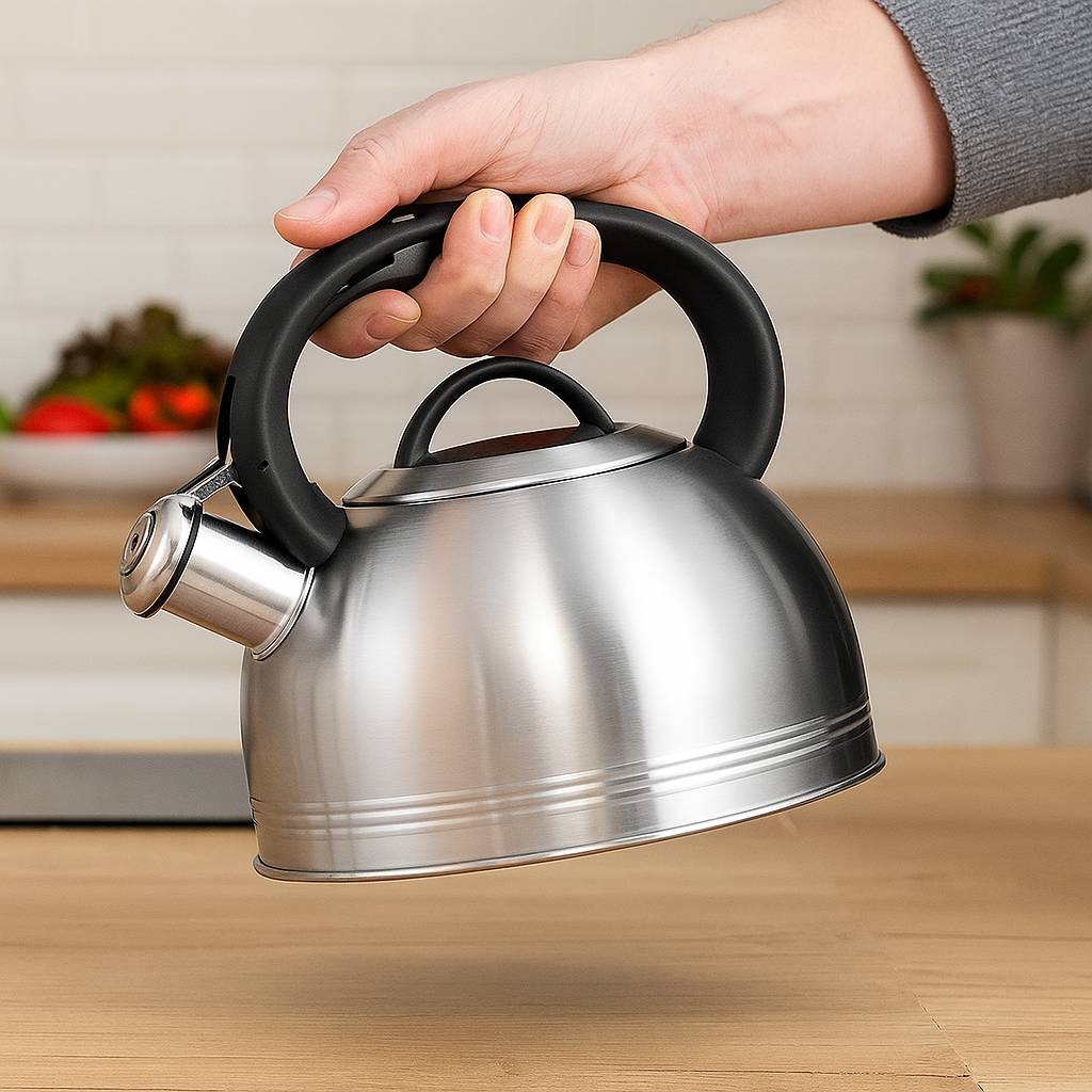 Чайник для плиты ClassicLine с свистком капсульное дно нержавеющая сталь 2,5 л (03-MH-5175) - фото 5 Чайник для плиты ClassicLine с свистком капсульное дно нержавеющая сталь 2,5 л (03-MH-5175) - фото 5