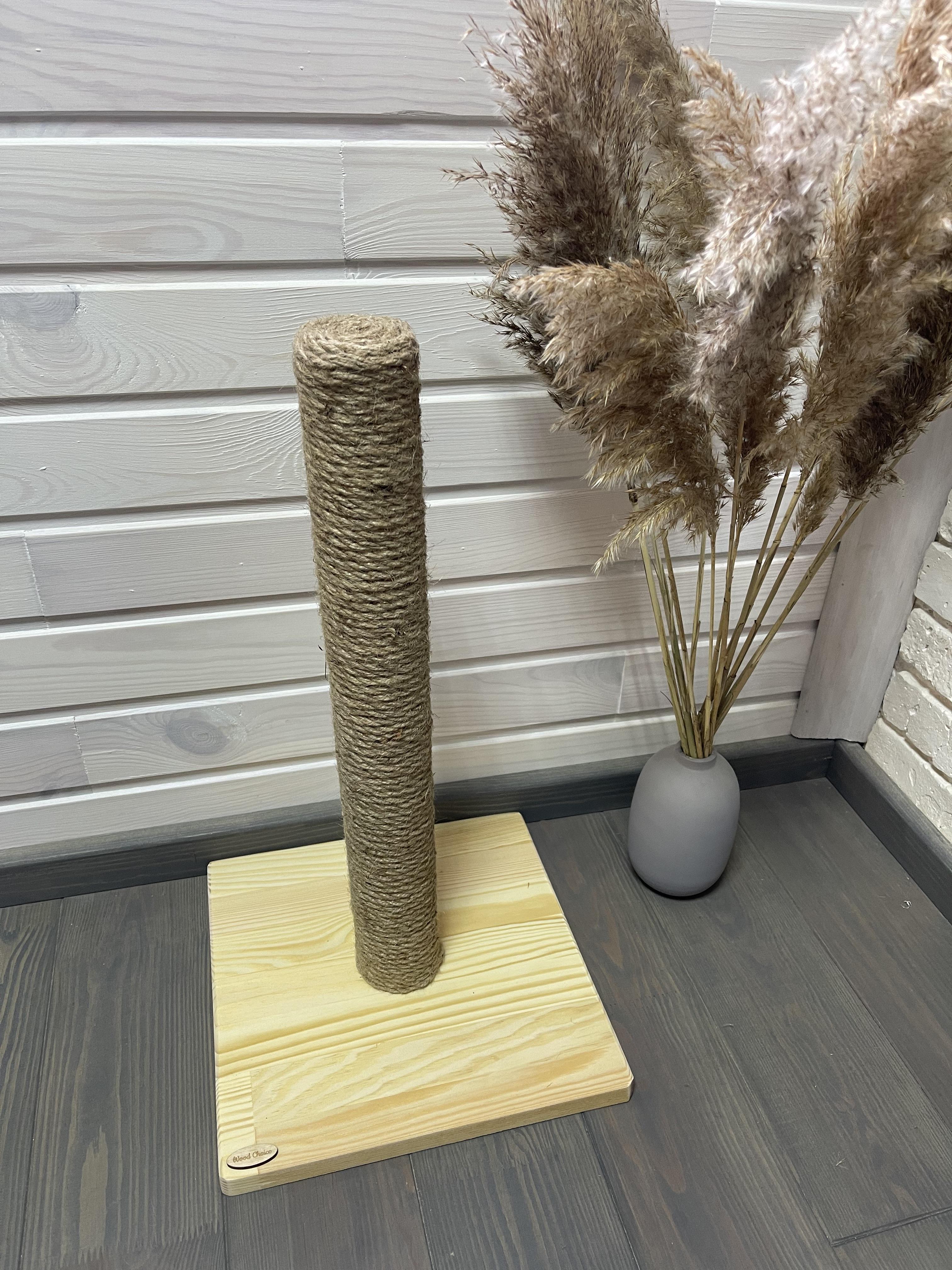 Когтеточка для кошек деревянная натуральная 30х30х55 (109) - фото 1 Когтеточка для кошек деревянная натуральная 30х30х55 (109) - фото 1