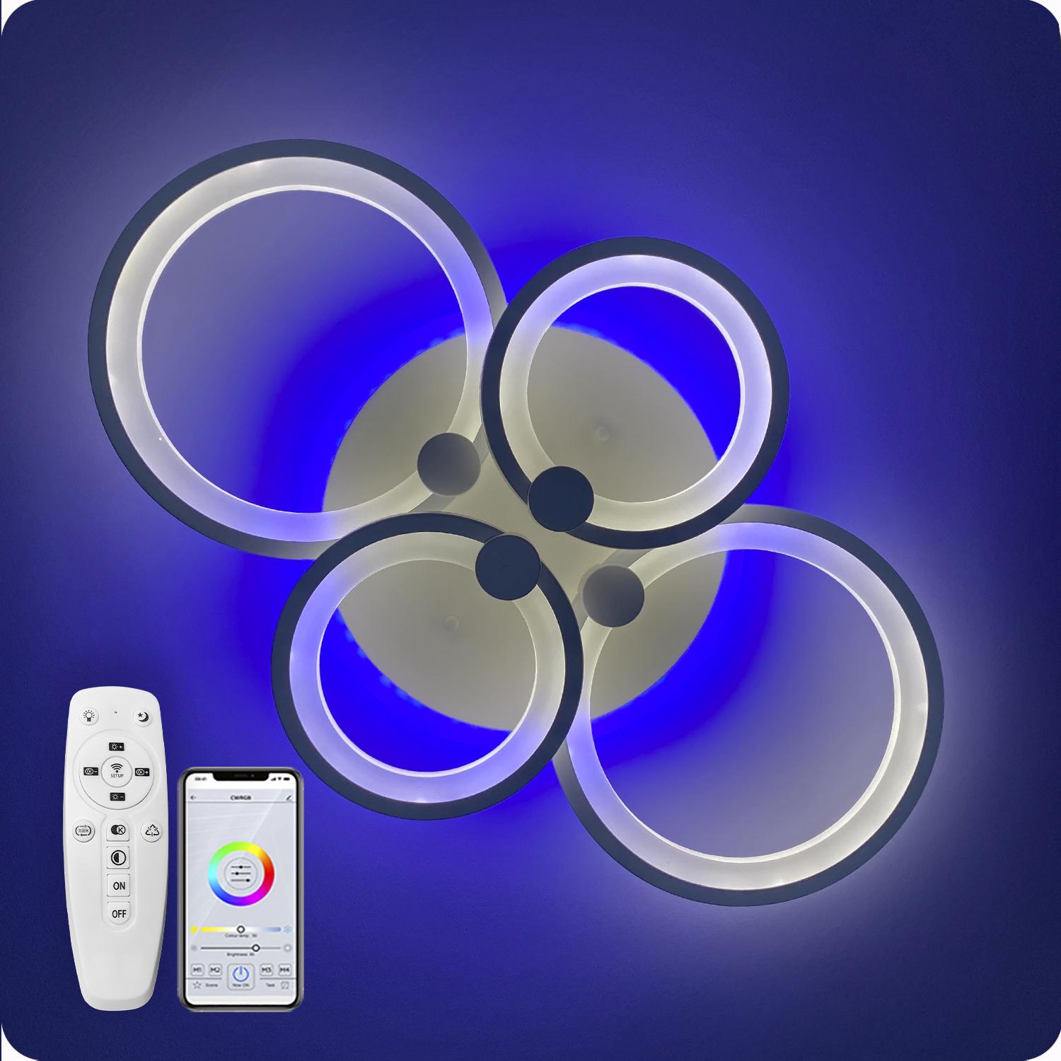 Люстра світлодіодна 517 Dlight 3color з пультом 80 Вт Білий (02081) - фото 6 Люстра світлодіодна 517 Dlight 3color з пультом 80 Вт Білий (02081) - фото 6