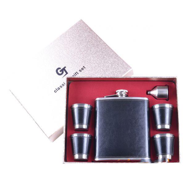 Набор фляга и 4 стопки Black Bridge 530 мл нержавеющая сталь Черный