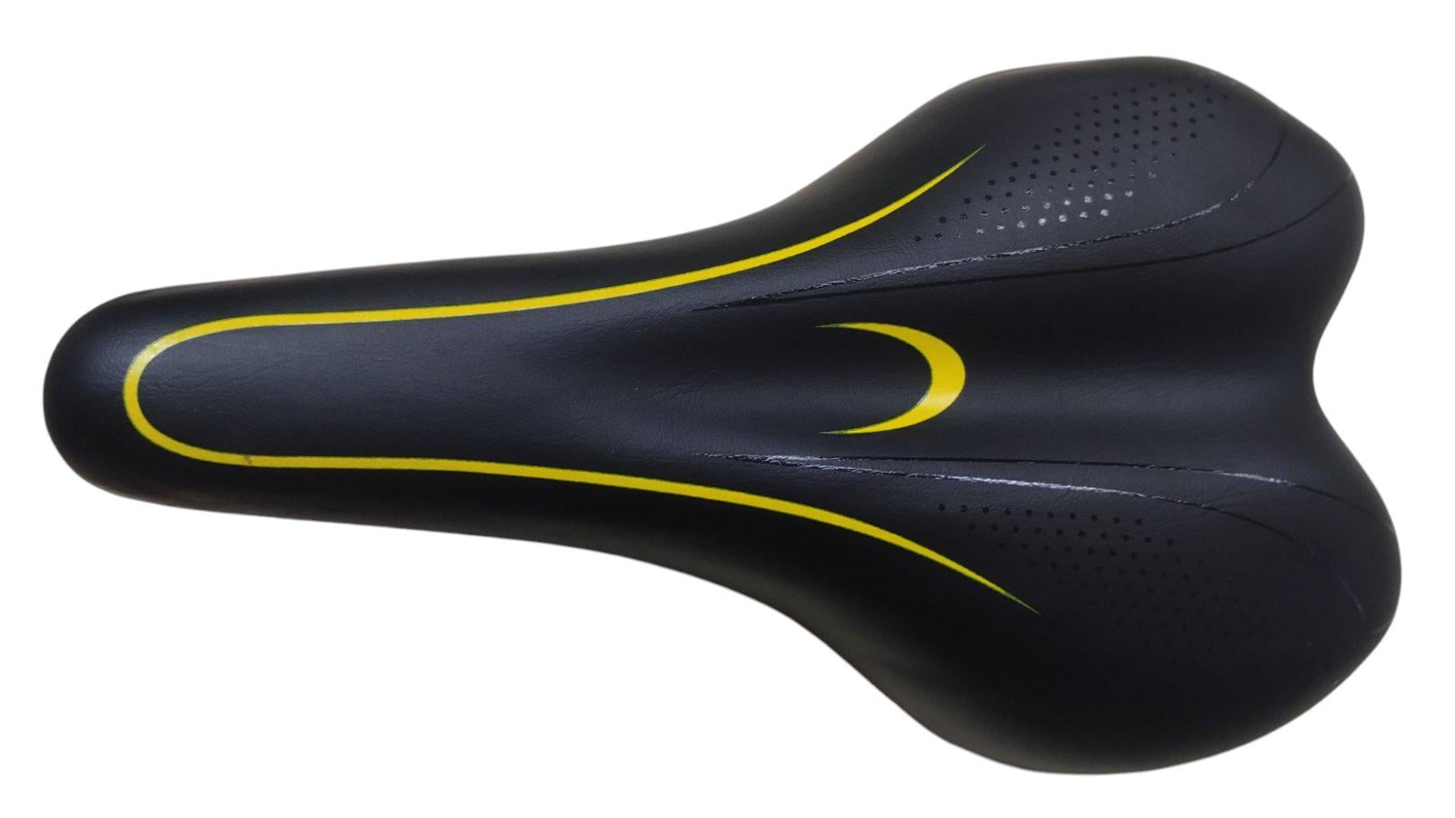 Седло для велосипеда спортивное WL-1080-4 285х165 мм Черный/Желтый (169308)
