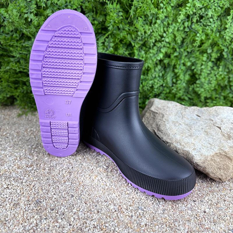 Чоботи гумові жіночі короткі Е-001502-1 p. 37 23,5 см Чорний (115845456) - фото 3 Чоботи гумові жіночі короткі Е-001502-1 p. 37 23,5 см Чорний (115845456) - фото 3