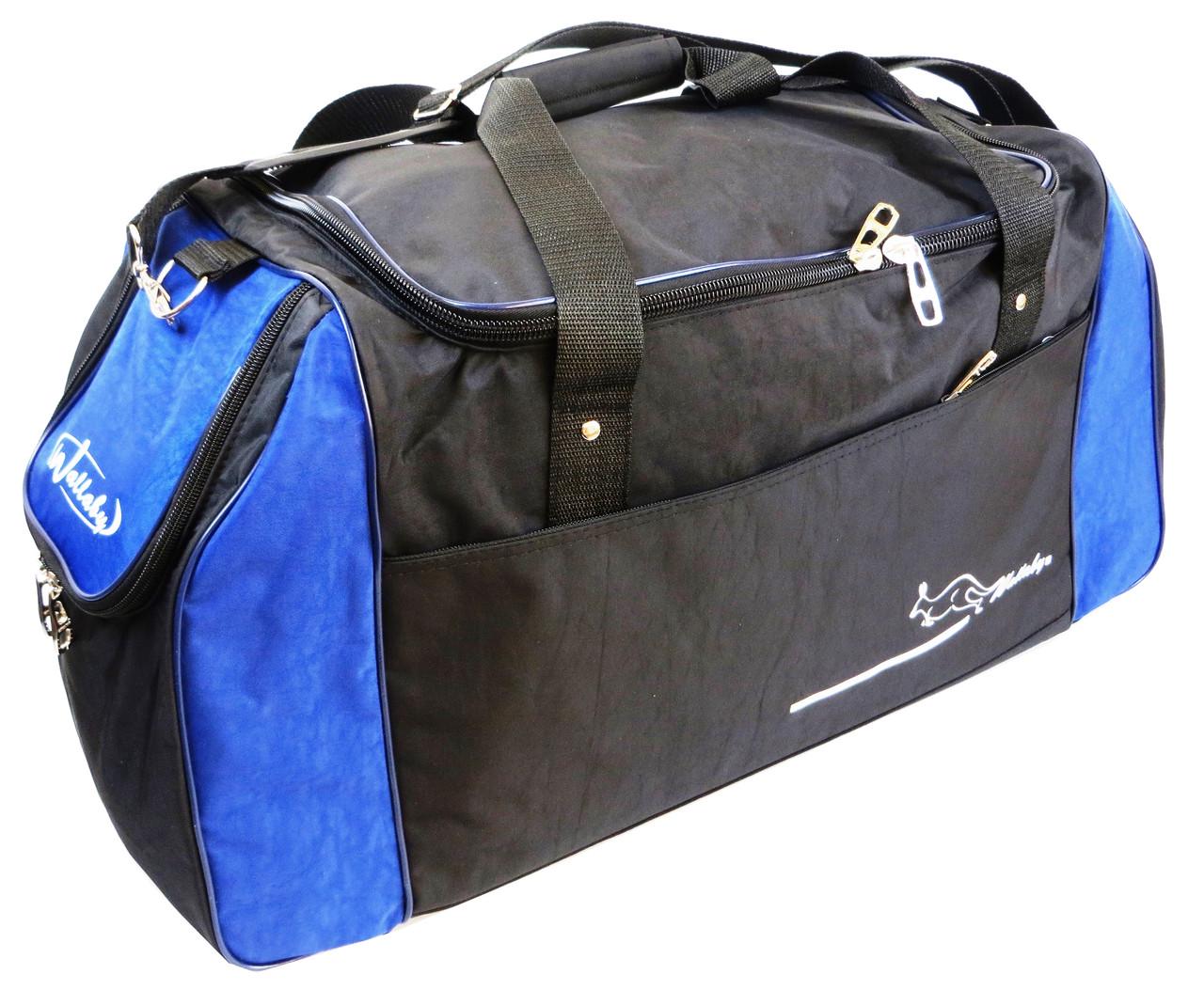 Сумка спортивна Wallaby 447-3 59 л Чорний/Синій