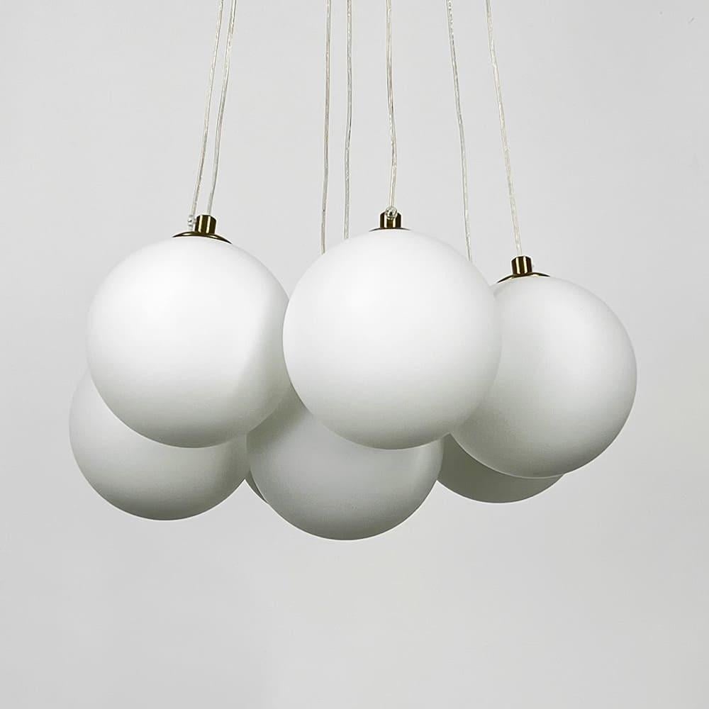 Люстра-пучок на 7 білих плафони Латунь (MJ201/7 AB+WT) - фото 4