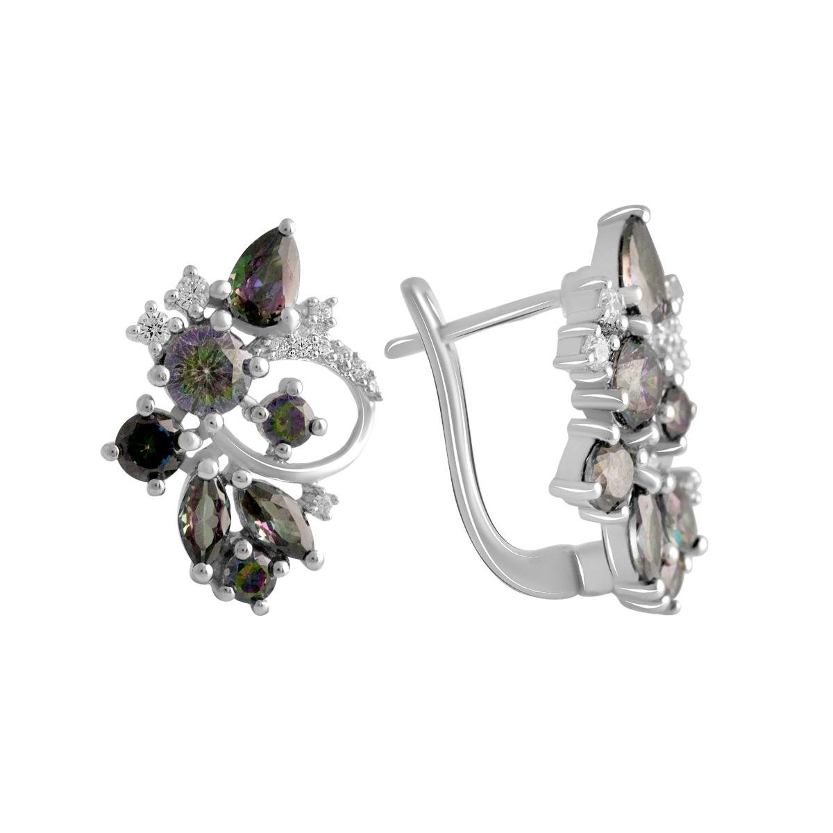Сережки срібні з містичним топазом Сережки срібні з містичним топазом