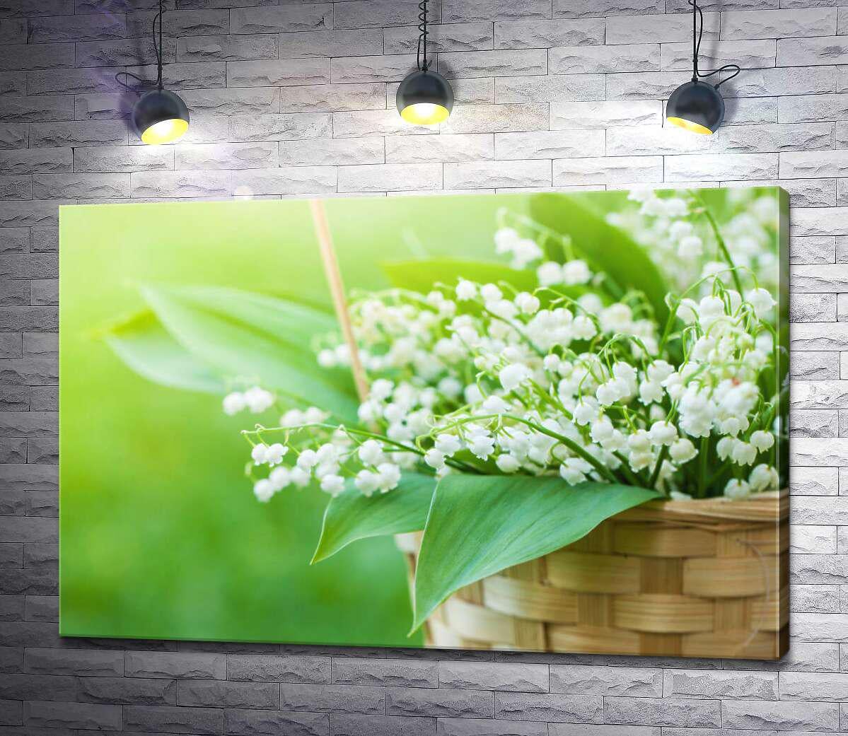 Картина ArtPoster Корзинка свежих весенних ландышей 130x87 см Модуль №1 (004538)