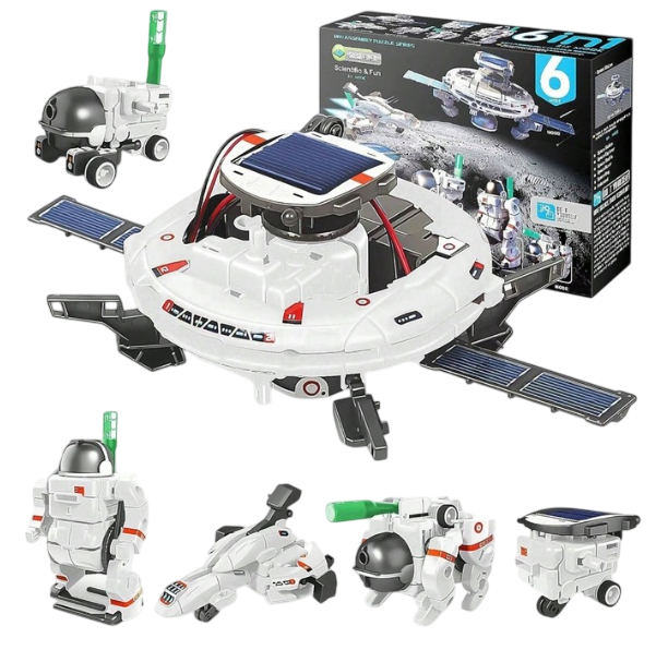 Конструктор STEM науковий Робот на сонячній батареї 6в1 Білий (СТЕМ4)