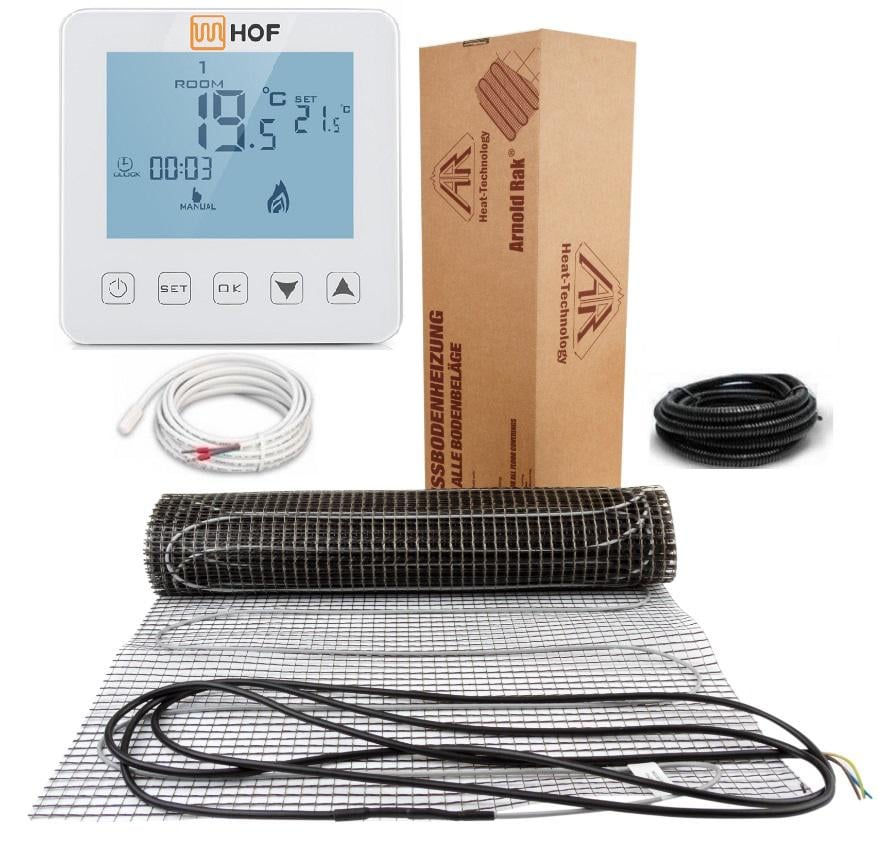 Нагревательный мат Arnold Rak 0,5 м²/90 Вт/180 Вт/м² с программируемым терморегулятором Hof sen Нагревательный мат Arnold Rak 0,5 м²/90 Вт/180 Вт/м² с программируемым терморегулятором Hof sen