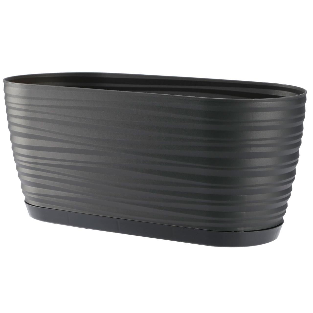 Горшок для цветов Form-Plastic Sahara mini oval 2,7 л Антрацитовый (3110-014)