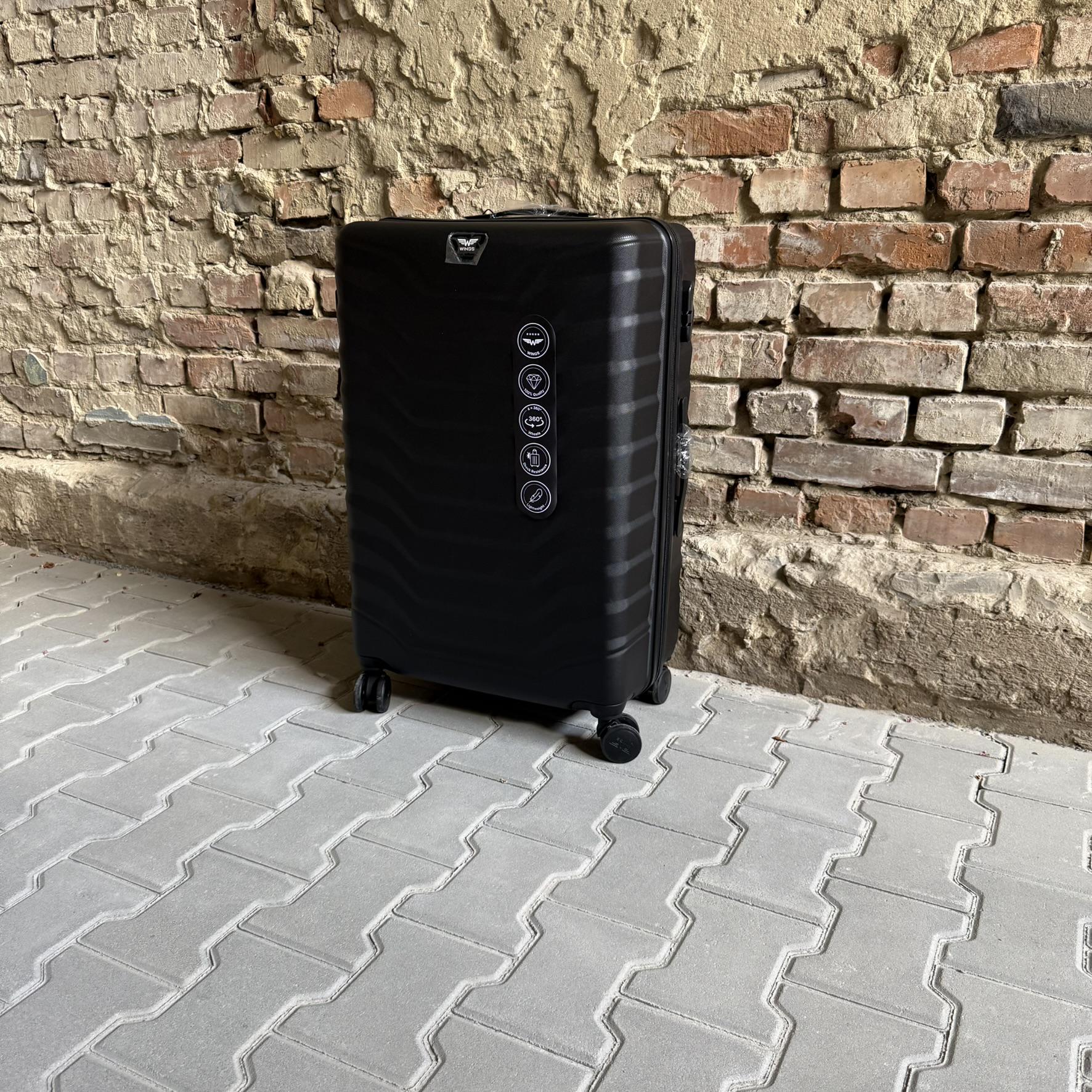Чемодан Wings PEA01 дорожный L Черный (26557306) - фото 4