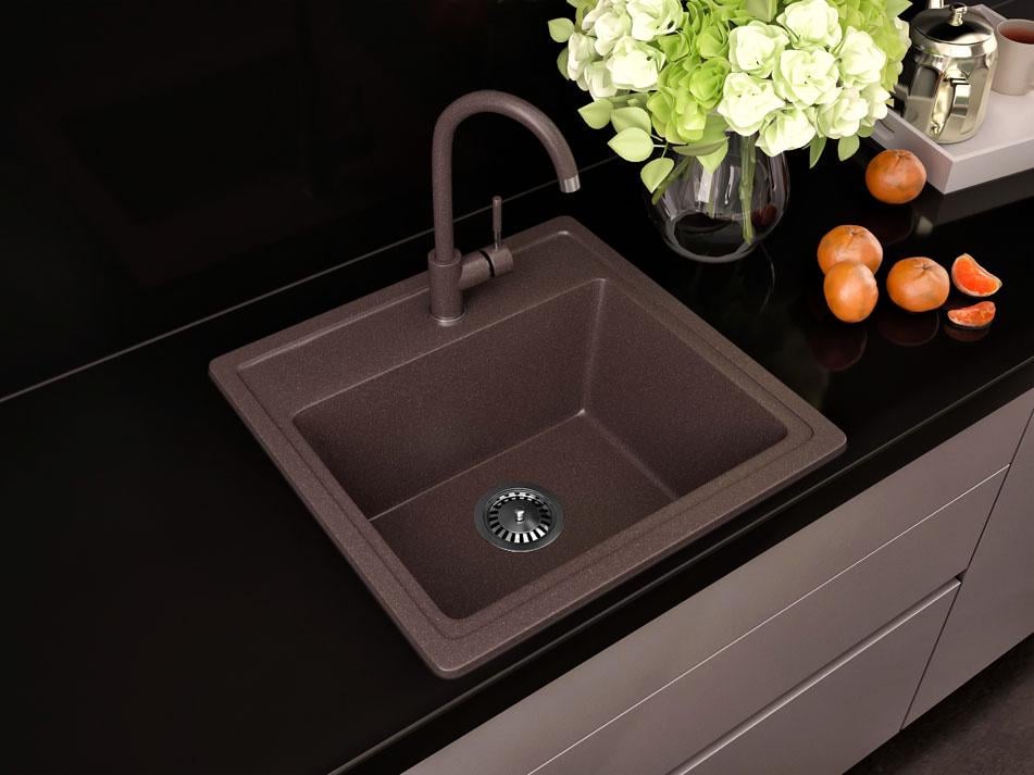 Мойка для кухни Stella Amstel гранитная Коричневый - фото 2