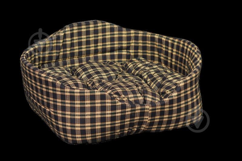 Лежак (лежанка) для котів та собак Мур-Мяу "Елегант-2" Коричневий у клітку