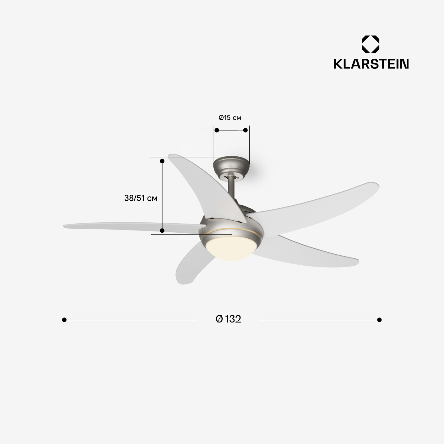 Вентилятор потолочный KLARSTEIN Bolero Smart управляемый через приложение 30 Вт (10046082) - фото 8