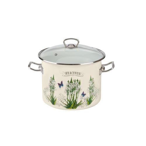 Кастрюля эмалированная Гиацинт со стеклянной крышкой 5,5 л (10170147)