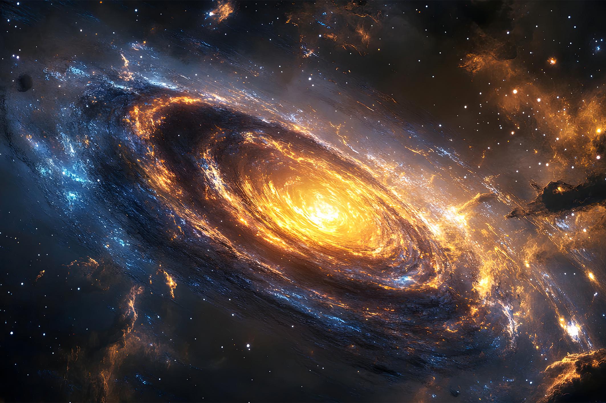 Фотообои флизелиновые Upstream Спиральная галактика в огненном сиянии 120х180 см (S5SPC-038/2)