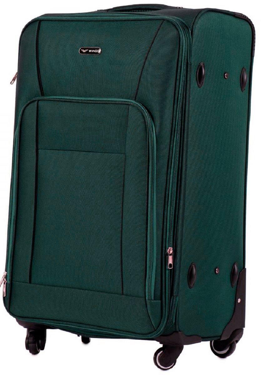 Чемодан тканевый Wings 1609 большой 4 колеса Зеленый (Vt00171)