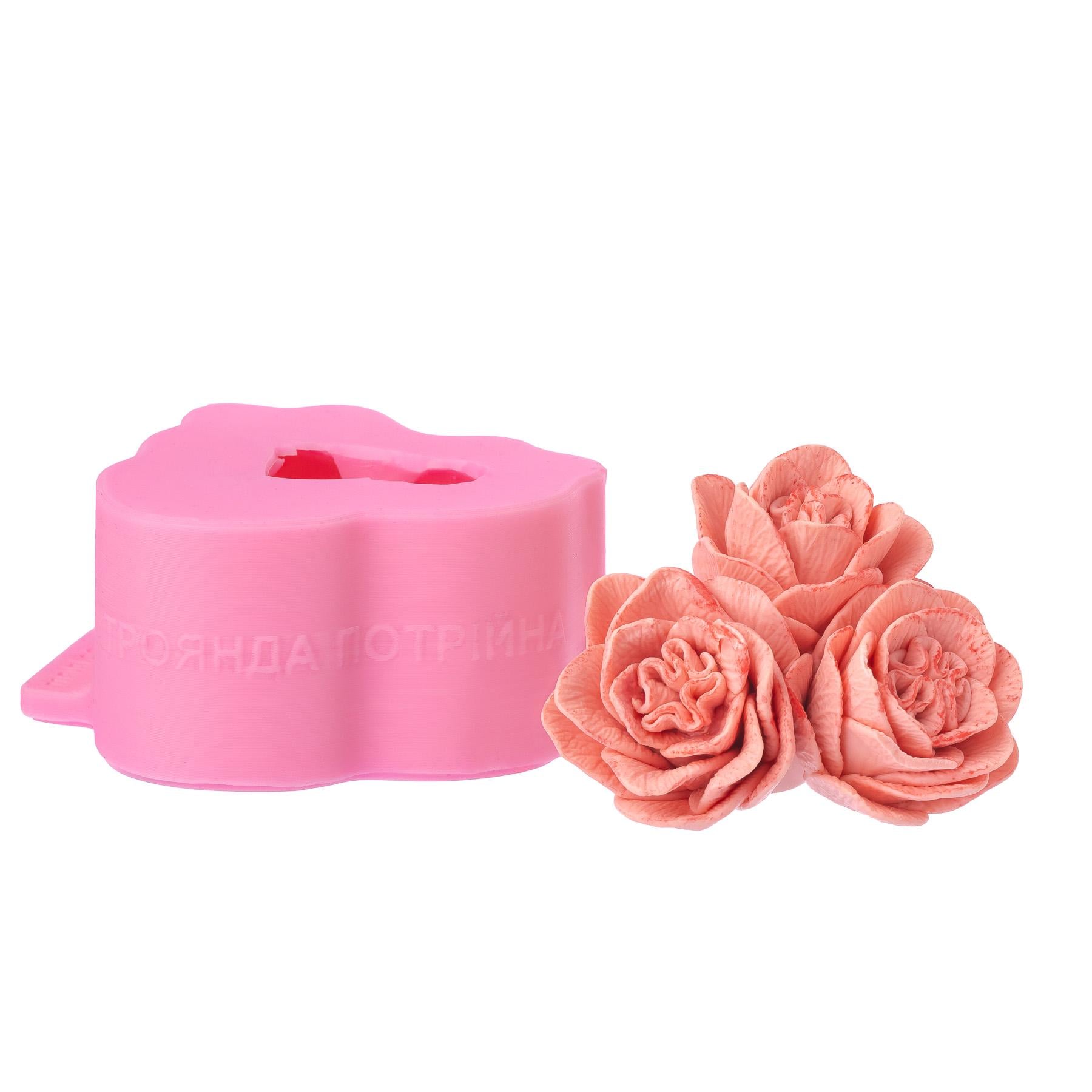 Молд силиконовый Роза тройная (8250)