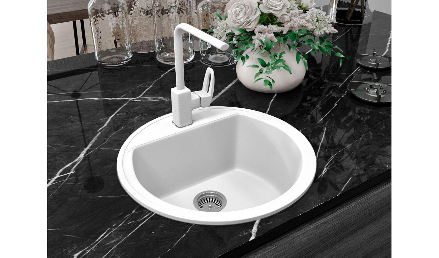 Гранітна кухонна мийка Lexona Ella Білий - фото 4 Гранітна кухонна мийка Lexona Ella Білий - фото 4