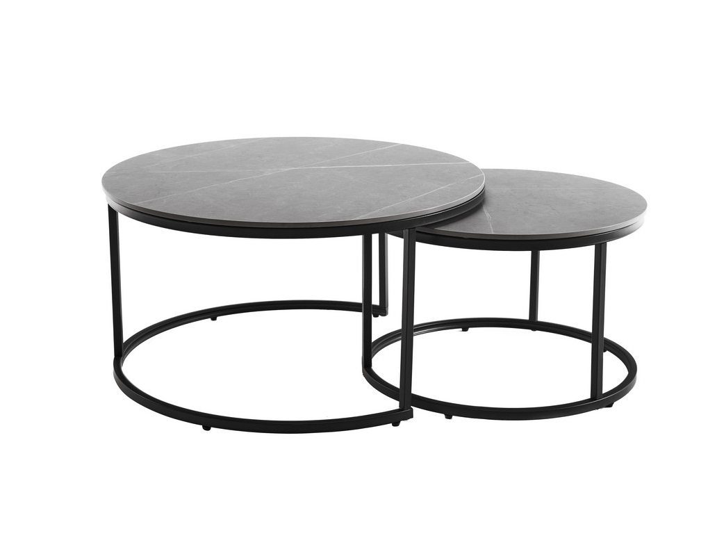 Журнальный стол Лоренза комплект 2 шт. 800х450 мм/600х400 мм Петра грей/Черный (30995655) - фото 1 Журнальный стол Лоренза комплект 2 шт. 800х450 мм/600х400 мм Петра грей/Черный (30995655) - фото 1