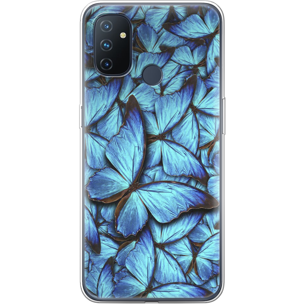 Чехол Boxface OnePlus Nord N100 лазурные бабочки Прозрачный силикон (42753-up1550-42753)