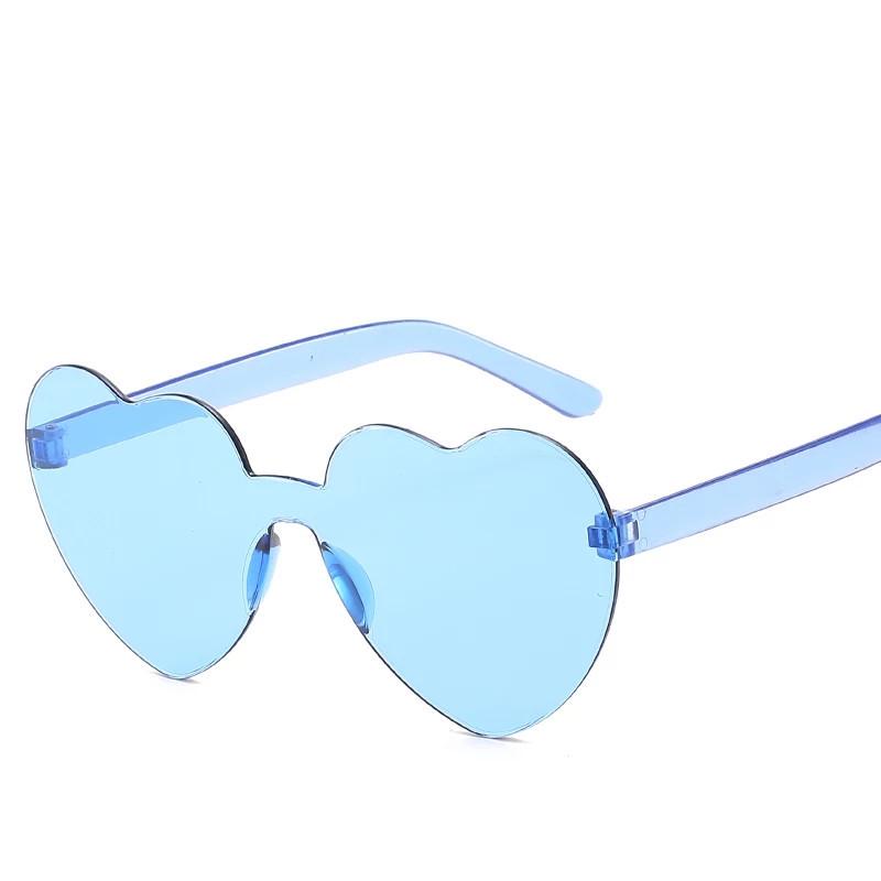 Солнцезащитные очки безоправные в форме сердца Бирюзовый