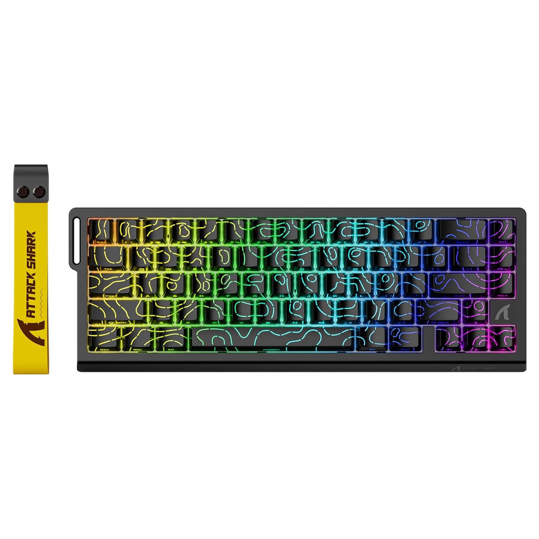 Клавіатура механічна ігрова Attak Shark X68 HE Rapid Trigger дротова RGB на магнітних перемикачах Black (2555322256)