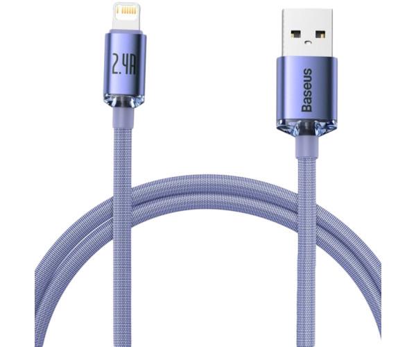 Кабель USB BASEUS Crystal Shine Lightning 2,4 A 1,2 м Purple (CAJY000005)