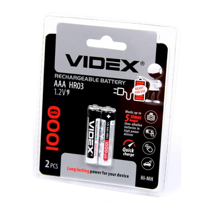 Акумулятор Videx AAA 1000 mAh Ni-MH 2 шт. (000022154)