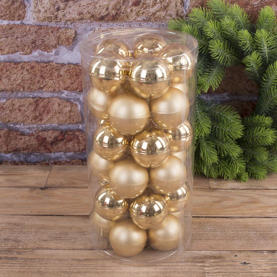 Шары елочные из стекла 5,7 см 30 шт. Золотой (3398-2)