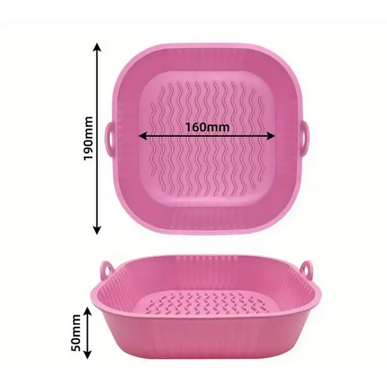 Форма силиконовая для аэрогриля ребриста мультипечи квадратная Розовый (SAM-317PI) - фото 2 Форма силиконовая для аэрогриля ребриста мультипечи квадратная Розовый (SAM-317PI) - фото 2