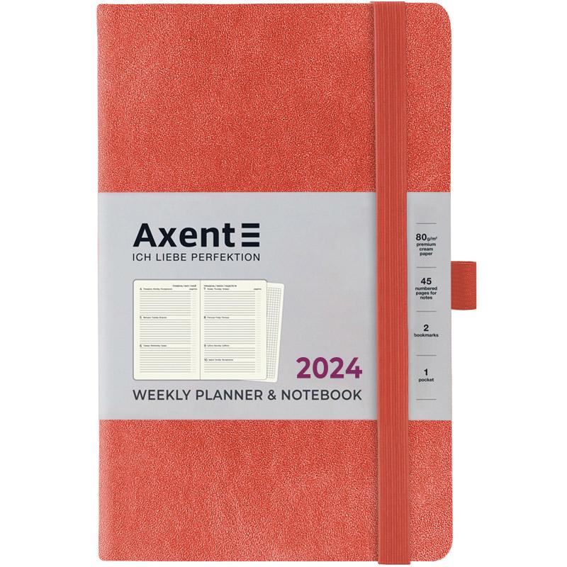 Еженедельник 2024 Axent Partner Soft Nuba 125х195 мм 96 л Терракотовый (8517-24-57-A)