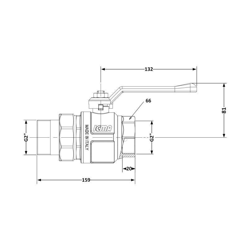 Кран шаровой "Американка" ICMA 2″ PN40 прямой №347 (SD00051995) - фото 2 Кран шаровой "Американка" ICMA 2″ PN40 прямой №347 (SD00051995) - фото 2